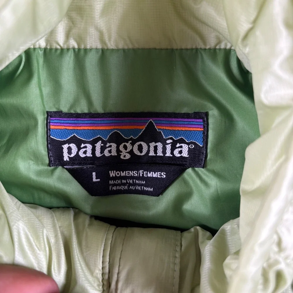 Patagonia Nano Puff Vest Womens Large Sage Green PrimaLoft Quilted Insulated L